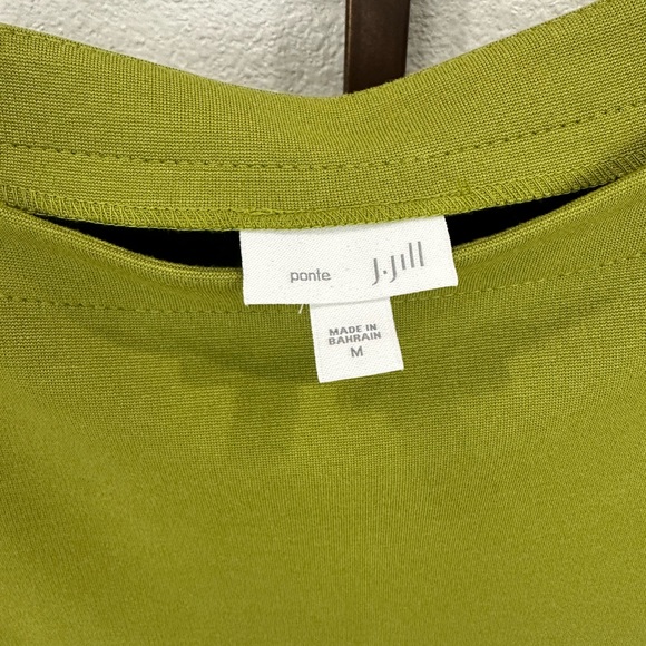 J Jill Tunic Top Ponte Knit Boat Neck 3/4 Sleeve Chartreuse Avocado Green - Picture 4 of 11